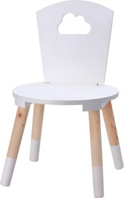 Scaun pentru copii, din lemn, alb