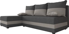 Set de canapea extensibila reversibila in forma de L VALERIO SLIM 200x140 cm, gri inchis/gri deschis + 2 perne GRATUIT