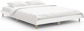 vidaXL Cadru de pat, alb ,135x190 cm, lemn prelucrat