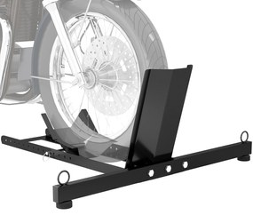 HOMCOM Suport Blocator Roată Moto cu Suport Reglabil, Capacitate de 816,5 kg, Ø34-84 cm, Negru | Aosom Romania