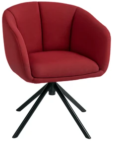 HOMCOM Fotoliu Pivotant la 360°, Fotoliu din Material Textil pentru Living și Birou, 58,5x59x78,5 cm, Roșu | Aosom Romania