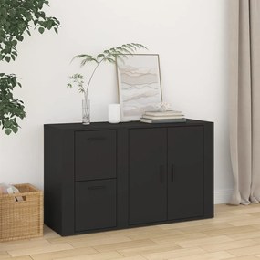 820997 vidaXL Servantă, negru, 100x33x59,5 cm, lemn compozit