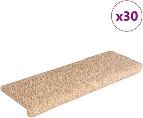 vidaXL Covorașe pentru scări, 30 buc., 65x21x4 cm, margini dreptunghiulare aurii