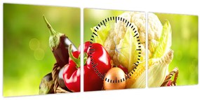 Tablou - Legume (cu ceas) (90x30 cm)