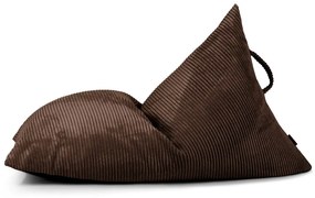 Fotoliu puf pentru copii maro închis cu tapițerie din catifea reiată Razzy – SLOWDOWN