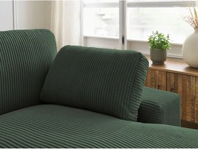 Colțar verde cu tapițerie din catifea reiată Belair – Bobochic Paris