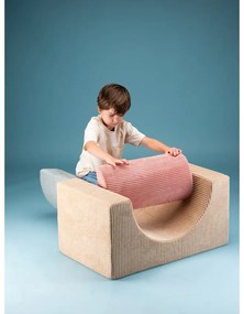 Teren de joacă din spumă maro deschis 3 buc. din catifea reiată înălțime 37 cm 75x49 cm Rainbow Montessori – Wigiwama