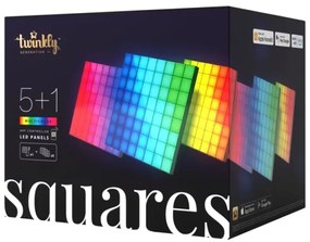 SET 6x panou LED RGB 64xLED 16x16 cm Wi-Fi Twinkly TWQ064STW-07-BEU