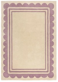 Covor mov/în culoare naturală țesut manual din lână 120x170 cm Lois Scallop – Flair Rugs