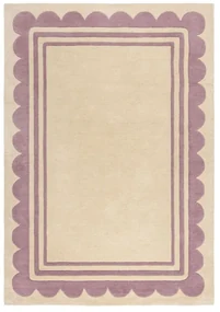 Covor mov/în culoare naturală țesut manual din lână 160x230 cm Lois Scallop – Flair Rugs