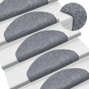 vidaXL Covorașe autoadezive pentru scări, 10 buc., 65x21x4 cm, gri deschis, semirotunde, mari