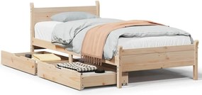 vidaXL Cadru de pat fără saltea, 90x200 cm, lemn masiv pin
