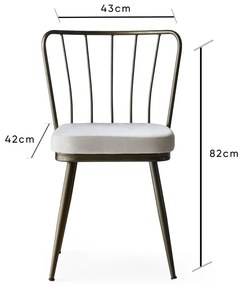 Scaune de dining gri 2 buc. din metal Yildiz – Kalune Design