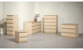 Comodă în culoare naturală cu aspect de lemn de stejar 77x111x50 cm Naia – Tvilum