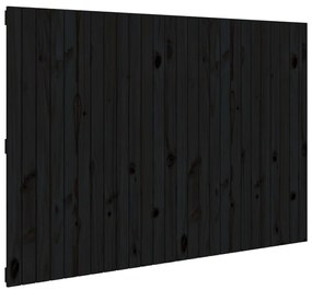 824962 vidaXL Tăblie de pat pentru perete, negru, 166x3x110 cm lemn masiv pin