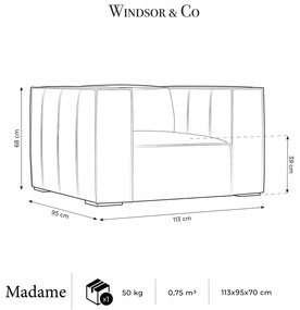 Fotoliu maro coniac cu tapițerie din piele Madame – Windsor &amp; Co Sofas