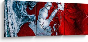 Tablou cu pete abstarcte (cu ceas) (90x30 cm)