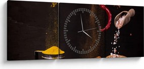 Tablou - Condimente în mișcare (cu ceas) (90x30 cm)