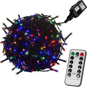 Lumini de Crăciun 5 m, 50 LED-uri, colorat, cablu verde