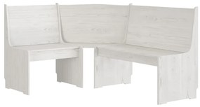 327247 vidaXL Bancă de colț, alb, 151 cm, lemn masiv de pin