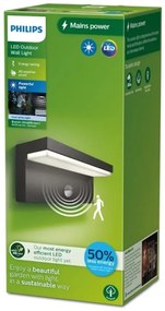 Aplică de exterior cu senzor Philips BUSTAN LED/3,8W/230V IP44