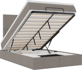 vidaXL Cadru de pat otoman cu saltea Taupe 120x190 cm Material