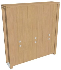Dulap înalt Verno+ 200 x 46 x 210 cm, stejar deschis