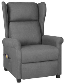 vidaXL Fotoliu de masaj, gri deschis, material textil