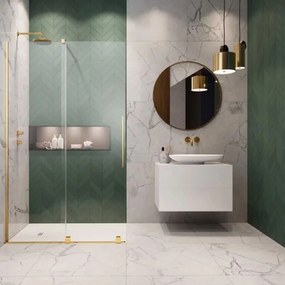 Paravan de dus tip Walk-in Radaway Furo auriu-transparent 90 cm sticla securizata 8 mm stanga