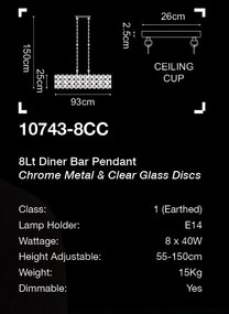 Lustra suspendata ovala design elegant Belle 8LT