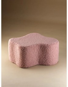 Puf de copii roz cu tapițerie din țesătură bouclé Cloud – Wigiwama