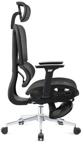 RESIGILAT- ERGOTHRONE Scaun ergonomic, cotiere 2D, suport picioare, Full Mesh, Negru
