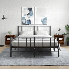 830631 vidaXL Noptiere, 2 buc., stejar fumuriu, 40x35x50 cm, lemn compozit