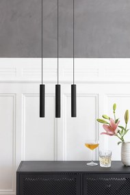 Lustra cu 3 pendule design minimalist din lemn cu spot LED încorporat Chimes 3 - black oak