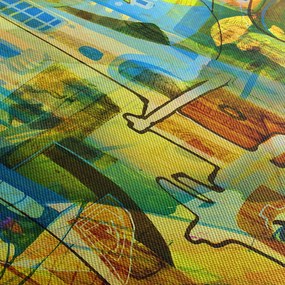 Tablou - Arhitectură, abstractizare cubistă (70x50 cm)