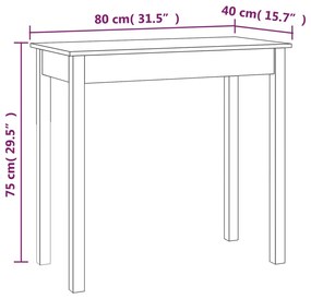 Masa consola, 80x40x75 cm, lemn masiv de pin Maro, 80 x 40 x 75 cm, 1