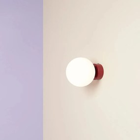 Aplica perete moderna rosie cu glob de sticla Ball S