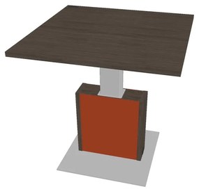 Masă de conferință reglabilă Verno+ S 120 x 120 cm, stejar antracit / portocaliu