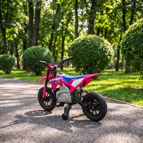 AIYAPLAY Motocicletă electrică pentru copii 3+ ani, licență Honda CRF 450R, 12V, baterie litiu, cu suspensii, roz | Aosom Romania