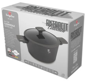 Oală cu capac 24 cm, 4.1L – Berlinger Haus BH8131, Anthracite Collection, antiaderentă, pentru supe sau tocănițe