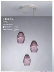 Lustra moderna cu 3 pendule design italian 10008 Amethyst