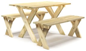 Set mobilier de gradina, 3 piese, lemn de pin tratat