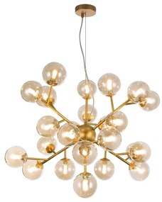 Lustra deosebita cu 24 de surse de lumina Dallas, auriu mat/ chihlimbar MYMOD545PL-24G
