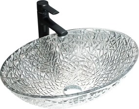 Mexen Goa lavoar din sticlă pe blat 50 x 36 cm, transparent - 24085000