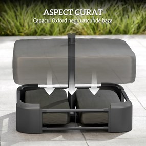 Outsunny Bază pentru Umbrelă Reumplibilă cu Nisip 80 kg/Nisip Umed 90 kg, pentru Tije de Ø48 mm, Negru | Aosom Romania