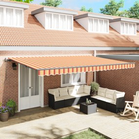 vidaXL Pergolă Retractabilă Automată Galbenă și Portocalie 500 x 350 cm
