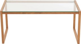 Masuta de cafea NATURELE cu blat de sticla 90x50 cm, maro