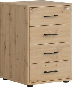 Comoda SPACE OFFICE, stejar artisan, PAL laminat, 50x50x76 cm