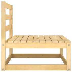 Set mobilier de gradina, 2 piese, lemn masiv de pin Maro, Canapea de centru + canapea de colt, 1