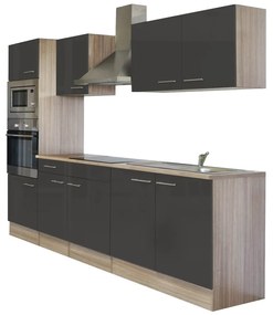 Mobilă de bucătărie Yorki 270 cu corp din stejar sonoma și față antracit satinat